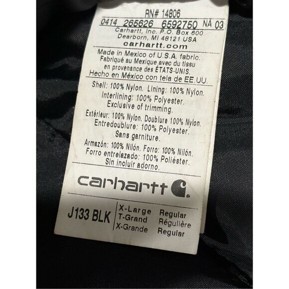 Men’s black Carhartt hooded coat and bib overalls. Size XL/38/32 - Picture 4 of 16